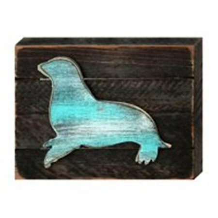 CLEAN CHOICE Coastal Sea Lion Art on Board Wall Decor CL2966592